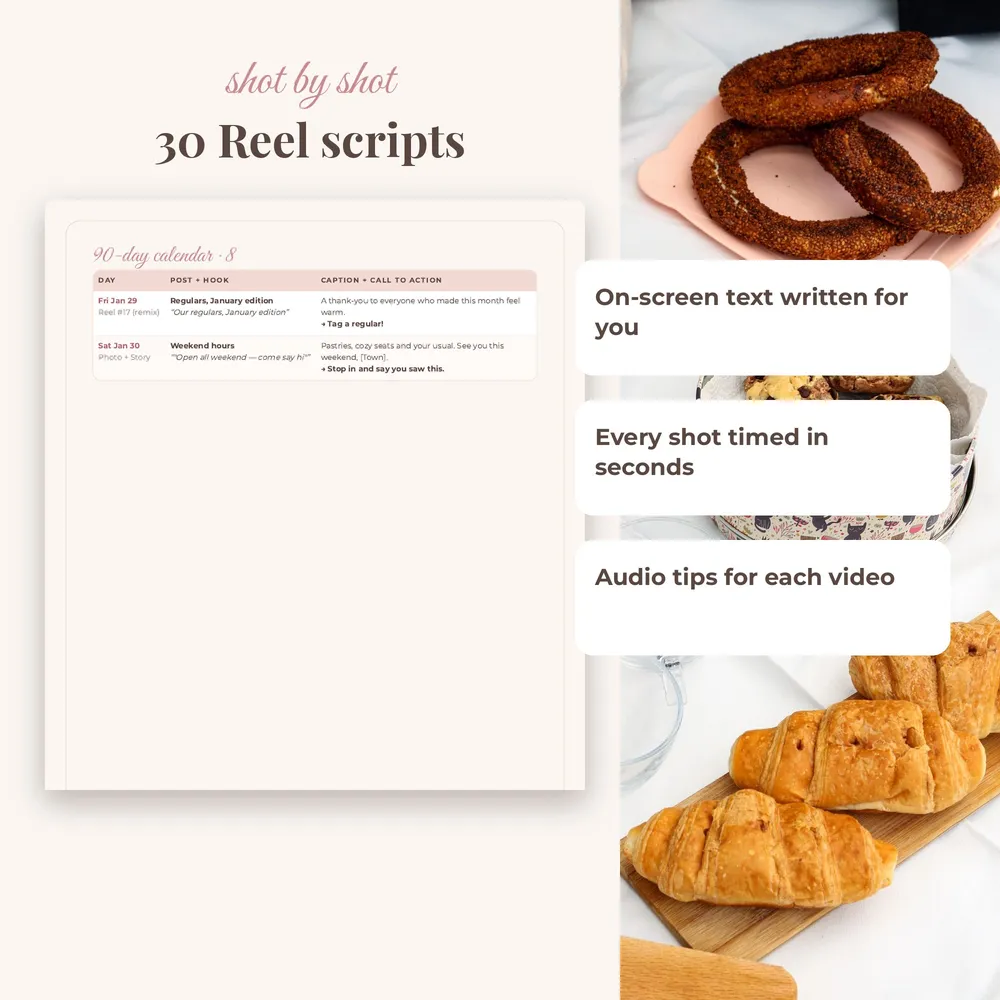 Coffee Shop Holiday Content Kit: Reel scripts